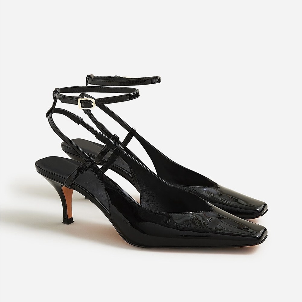 Leona ankle strap heels in patent leather size 8 Never Worn